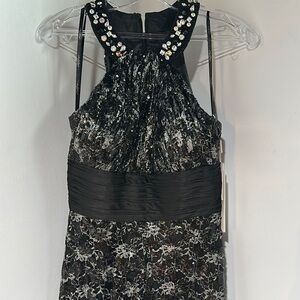 CLEARANCE

Elegant Black and Silver Beaded Dress